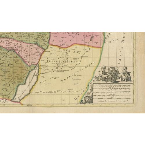 Sanson & Schenk Biblical Map of the Twelve Tribes of Israel, 1700 For Sale - Image 5 of 11