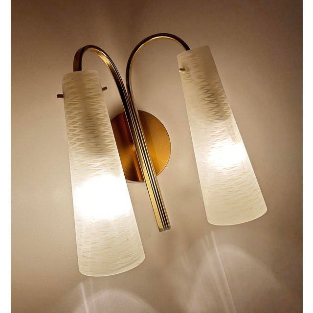 Vintage Glass Wall Light from Hillebrand, 1950s For Sale - Image 13 of 18
