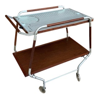 Mid-Century Modern Salton Hotable Automatic Food Warmer and Rolling Bar Cart For Sale