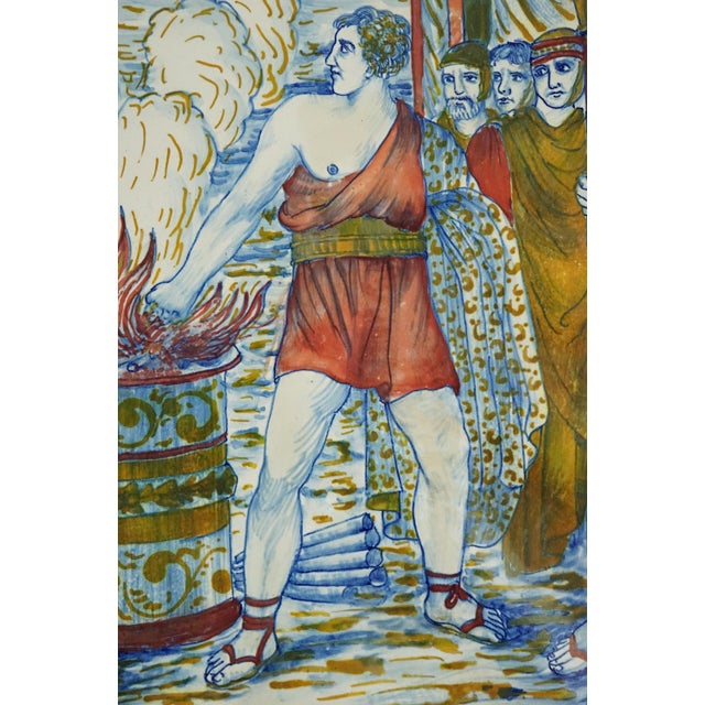 Large Ceramic Plates with Historical Scene of Muzio Scevola and Coriolanus by Alberto Rubboli in Gualdo Tadino, Italy, 1938, Set of 2 For Sale - Image 18 of 18