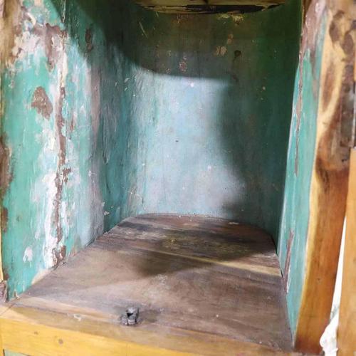 Wood Wooden Bookcase with Glass Door and Painted Boat Section For Sale - Image 7 of 18