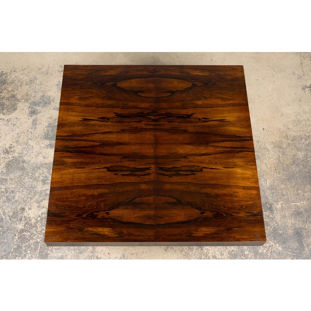 1930s French Art Deco Square Rosewood Dining Table With Architectural Pedestal Base For Sale - Image 4 of 18