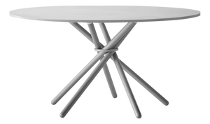 Hector Dining Table 140 with Light Concrete Top and Steel Legs by Eberhart Furniture