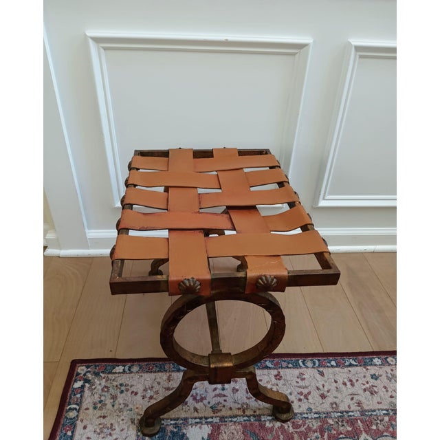 1960s 1960s Add a Touch of Post-War Parisian Elegance to Your Home With This Exceptional Diego Giacometti-Style "X-Form" Stool. For Sale - Image 5 of 12