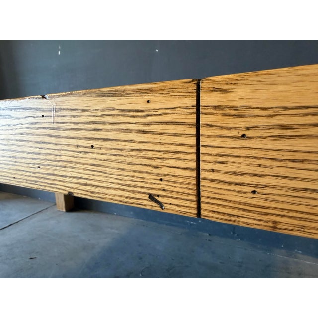 Vintage Postmodern Solid White Oak Parsons Dining Table For Sale - Image 11 of 12