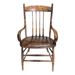 Antique American Country Windsor Arm Chair For Sale