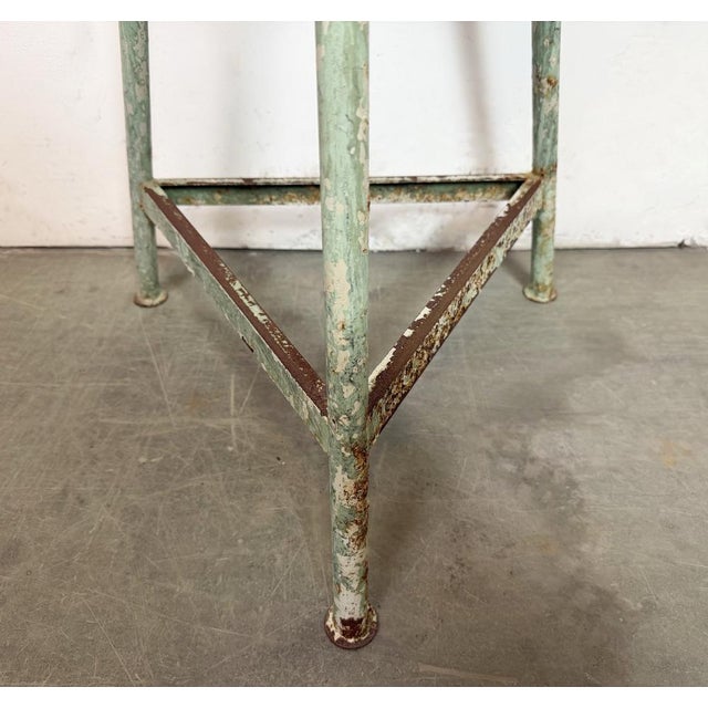 Industrial Green Workshop Stool, 1960s For Sale - Image 9 of 15