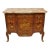 Vintage French Louis XV Style Marquetry Inlay Marble Top Commode Dresser Chest For Sale