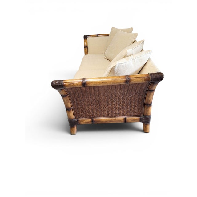 Postmodern Flared Arm Tuxedo Sofa in Textured Velvet For Sale - Image 9 of 17
