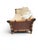 Postmodern Flared Arm Tuxedo Sofa in Textured Velvet For Sale - Image 9 of 17