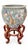 Striking large Chinese porcelain jardinière or fishbowl planter featuring colorful bird, floral, vine, and foliate...