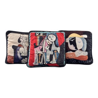 Vintage Picasso Mid-Century Modern Pillows - Set of 3 For Sale