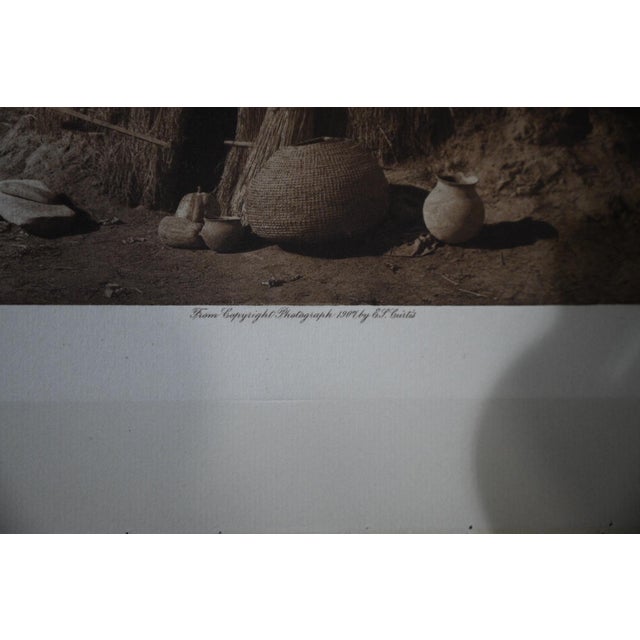 Native American Edward S. Curtis "A Pima Home" 1907 Vintage Tissue Photogravure, Cardozo Collection For Sale - Image 3 of 5