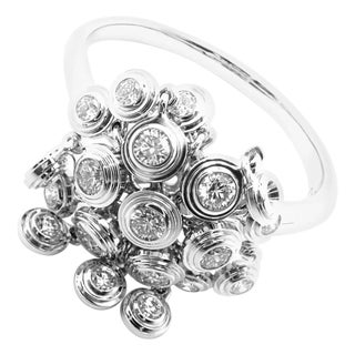 Cartier Diamond White Gold Diamant Leger De Ring, Size 7.5 For Sale