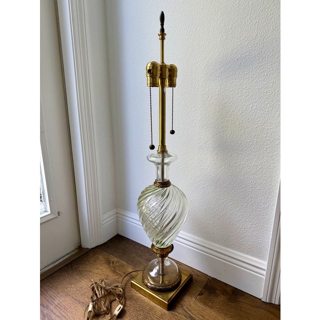 Vintage Marbro Venetian Murano Swirl Glass Table Lamp For Sale In Tampa - Image 6 of 17