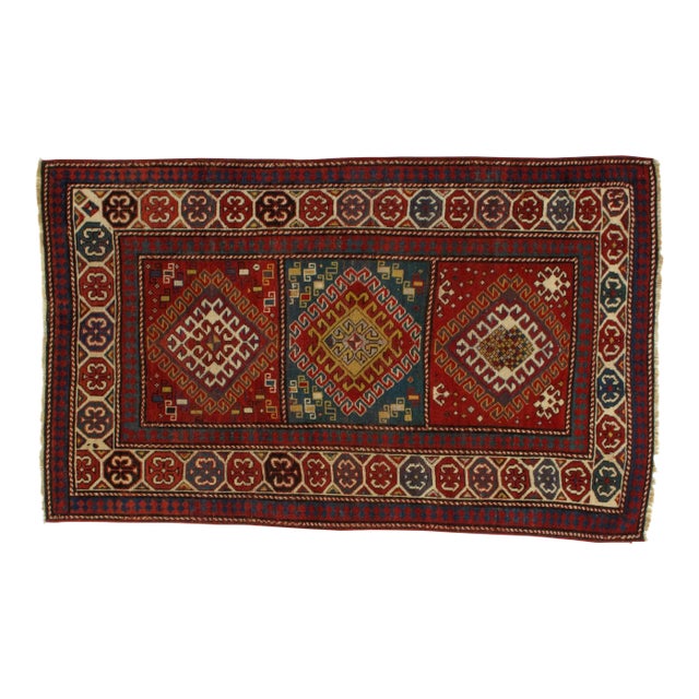 1900s Antique Kazak - 4' X 6'4" For Sale