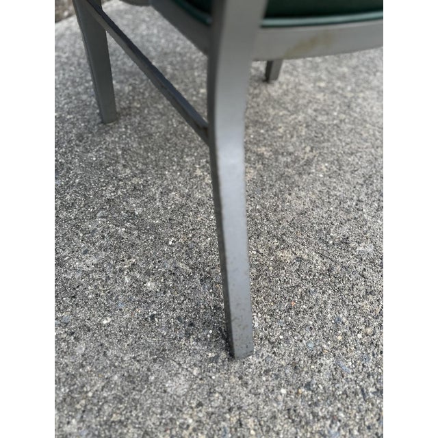 Vintage Industrial Metal Office Chair With Green Upholstery For Sale - Image 14 of 14