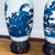 Large Gorgeous Pair of Classic Chinoiserie Lamps with Hand-painted Cobalt Blue Floral and Avian Motifs atop Carved Teak...