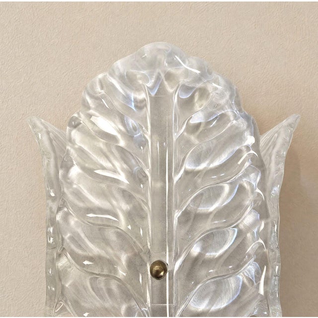 White 1970s Mid-Century Modern White Murano Glass Vanity Sconces - a Pair For Sale - Image 8 of 10