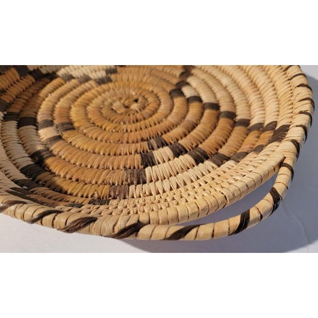 20th C Medium Hand Woven Hemp Tray With Handles For Sale - Image 4 of 8