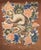 A large piece of framed Japanese textile circa late 19th to early 20th century, end of Meiji period. Seamed together from...