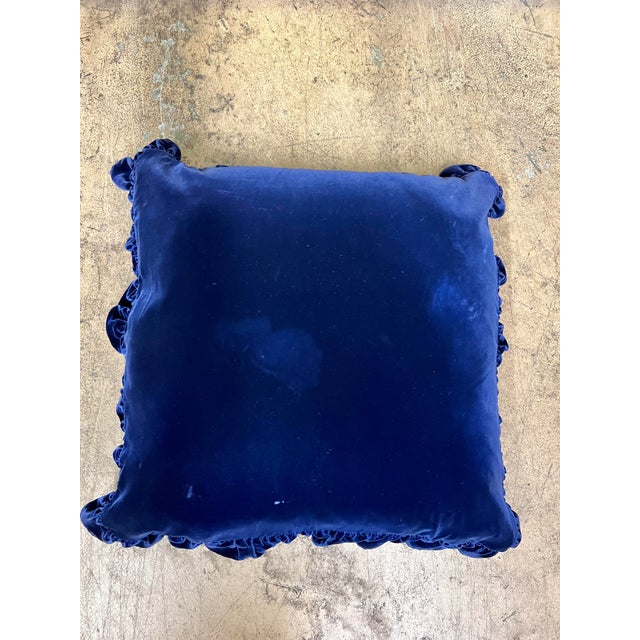 Gothic Ralph Lauren Blue Velvet Pillow Cover For Sale - Image 3 of 7