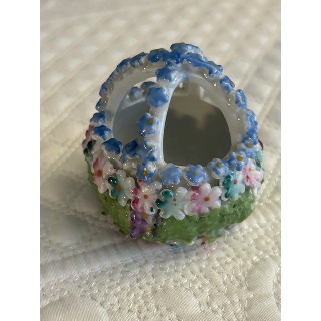 Antique German Elfinware/Mossware With Applied Flowers For Sale - Image 4 of 7