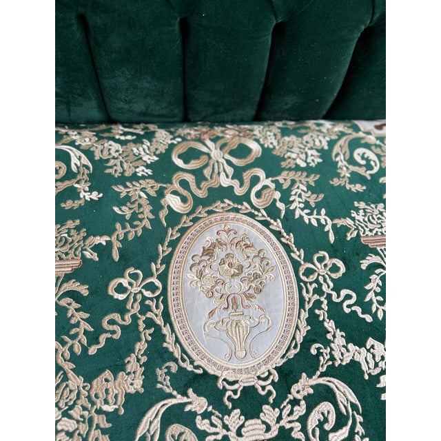 Throne Sofa Settee Love Seat in Gold Leaf For Sale - Image 9 of 12