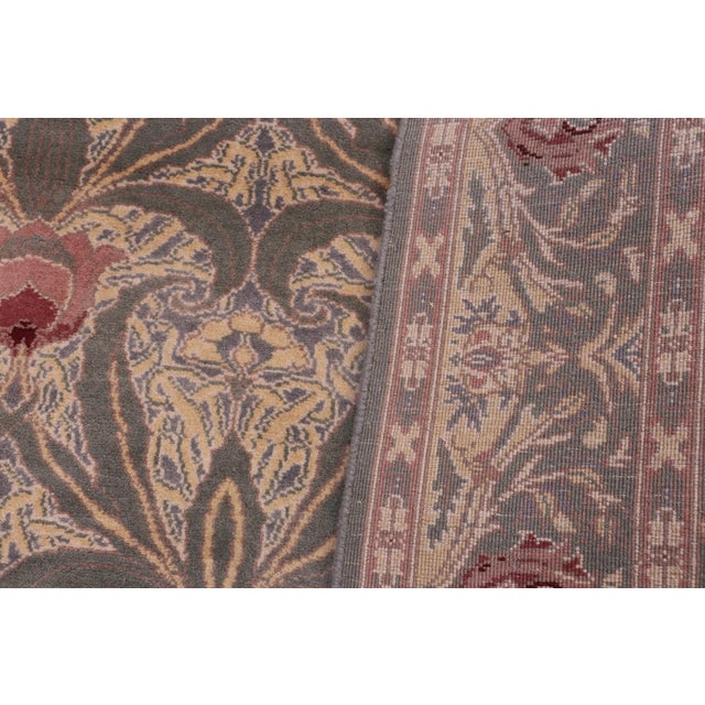 Textile Shabby Chic 1990's Pak-Persian Green/Green Wool Rug - 4'7'' X 7'3'' For Sale - Image 7 of 9