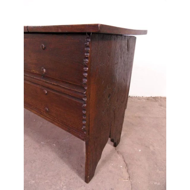Brown Small Antique Oak Chest For Sale - Image 8 of 13