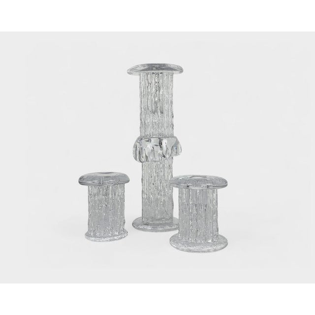 Glass Candlesticks by Göran Wärff for Kosta Boda, Sweden, 1970s, Set of 3 For Sale - Image 12 of 12