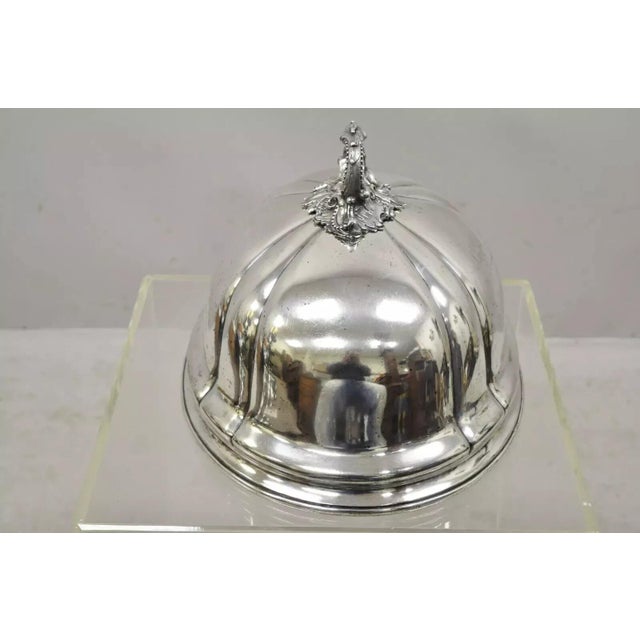 Metal Early 20th Century James Dixon & Sons Sheffield England Silverplate Meat Dish Serving Dome Lid For Sale - Image 7 of 12
