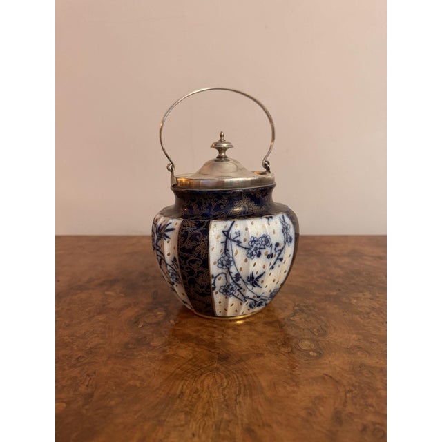 Antique Doulton Burslem Biscuit Barrel, 1890 For Sale - Image 4 of 10