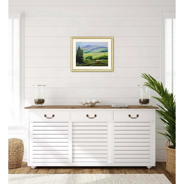 Textile Contemporary Modern Landscape Oil Painting For Sale - Image 7 of 13