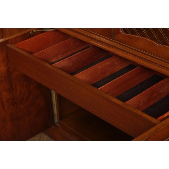 Vintage Regency Style Custom Mahogany Breakfront Bookcase For Sale - Image 12 of 13