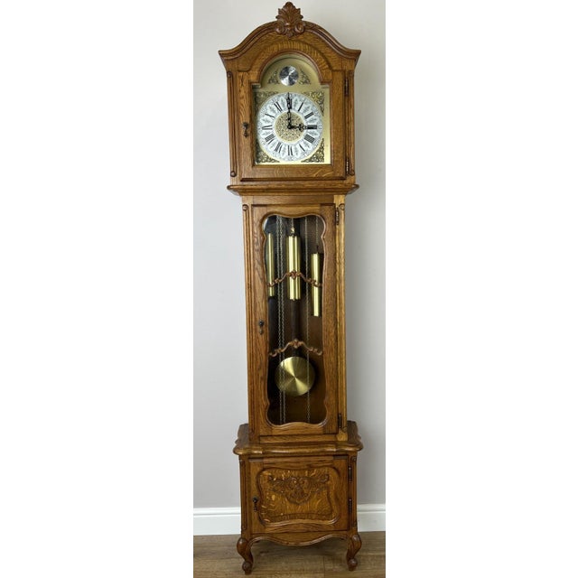 Vintage Grandfather Clock in Oak For Sale - Image 13 of 13