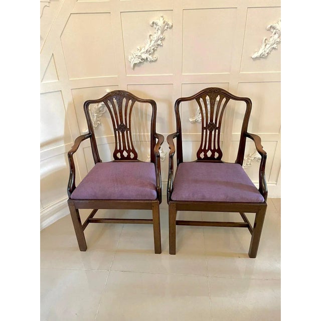 Set of Antique Victorian Carved Mahogany Desk Chairs For Sale - Image 6 of 11