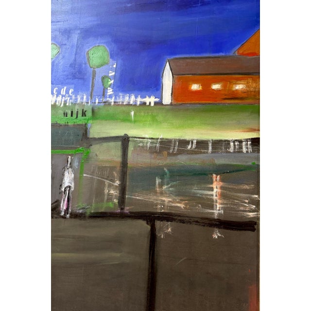 Textile William DeBilzan (American, b. 1956) “Evening Cityscape” Monumental Mixed-Media For Sale - Image 7 of 18