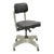 Vintage Emeco Corp Art Deco Brushed Aluminum Black Swivel Office Desk Chair For Sale