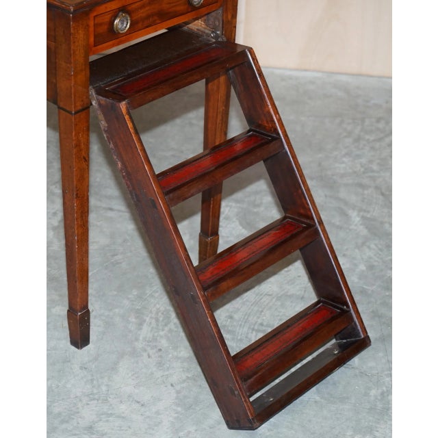 Regency Metamorphic Library Steps or Table with Oxblood Leather For Sale - Image 13 of 18