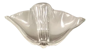 1920's Steuben Grotesque Antique Clear Glass Ripple Bowl Marked