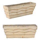 Late 20th Century Elongated Concrete Planters - Set of 2 For Sale