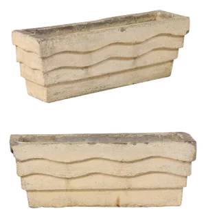 Late 20th Century Elongated Concrete Planters - Set of 2