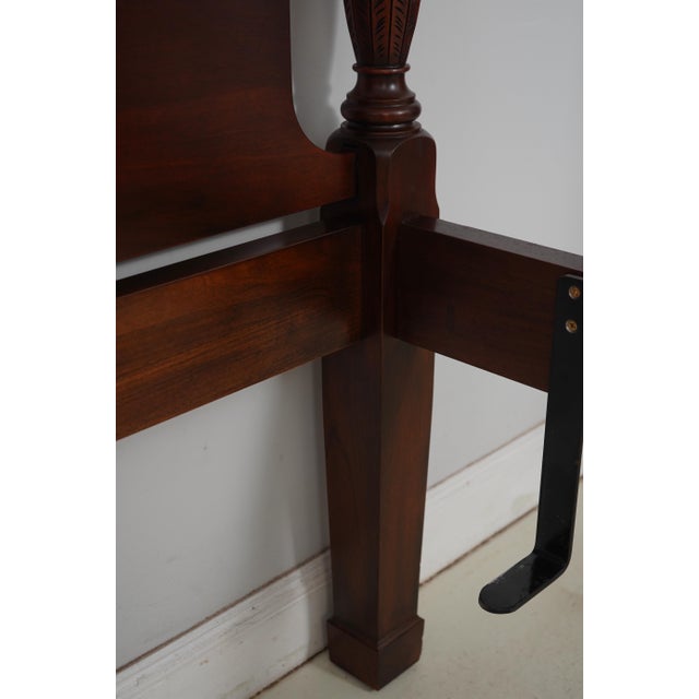 Henkel Harris Queen Size Rice Carved Mahogany Poster Bed For Sale - Image 12 of 17
