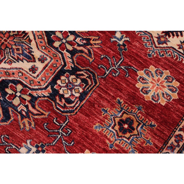 Southwestern Super Kazak Red/Beige Wool Rug - 5'9'' X 7'9'' For Sale In New York - Image 6 of 10