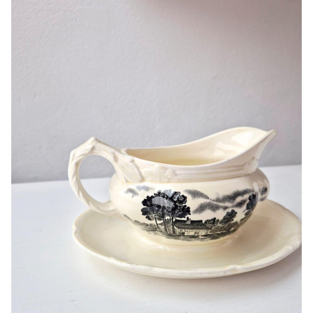 Vintage English Transferware Gravy Boat by Grindley, 1940s For Sale - Image 9 of 9