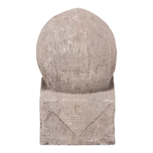 Antique Immortal Peach Finial Carved Limestone Sculpture