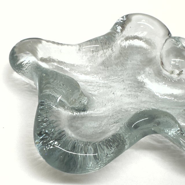 Transparent Art Crystal Amoeba Bowl by Wayne Husted for Blenko For Sale - Image 8 of 9