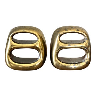 Ben Seibel Jenfred Ware Brass Ladder Bookends-A Pair For Sale