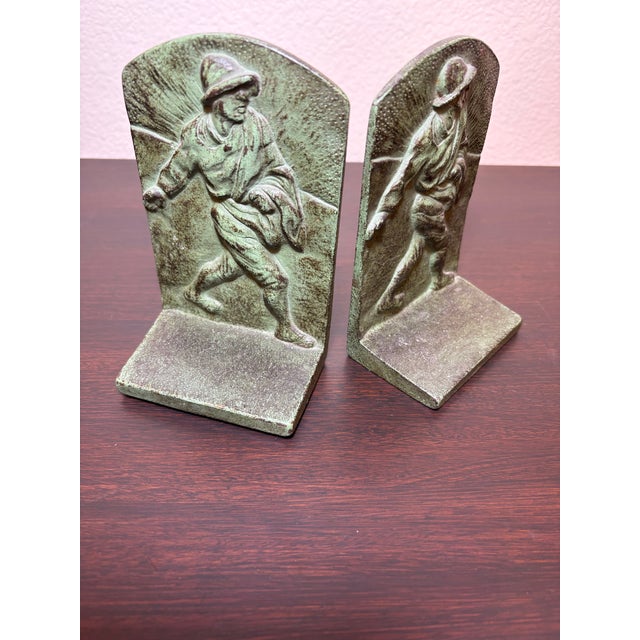 1970s Vintage Mid-Century Soldier Metal Bookends For Sale - Image 5 of 6